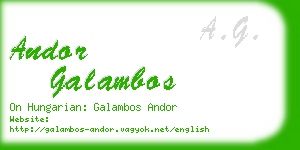 andor galambos business card